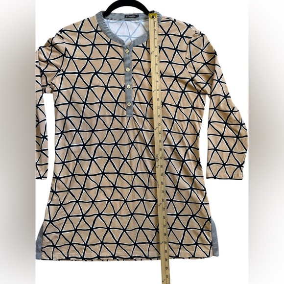 J. McLaughlin Beige and Black Geometric and Striped Tunic - Picture 7 of 9